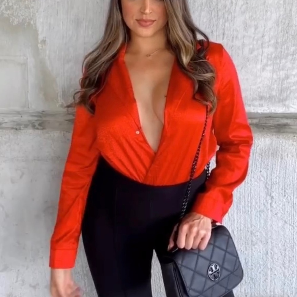 Red Holiday Bodysuit Top